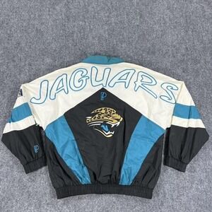Vintage Jacksonville Jaguars Jacket Mens Large Teal NFL Football Pro Player 90s